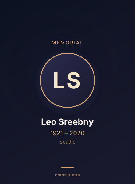 Memorial portrait of Leo Sreebny