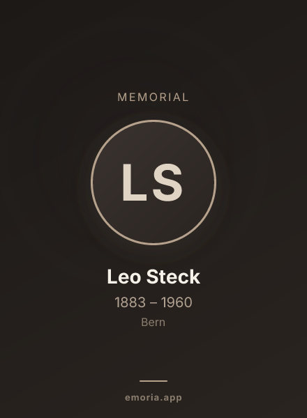 Memorial portrait of Leo Steck