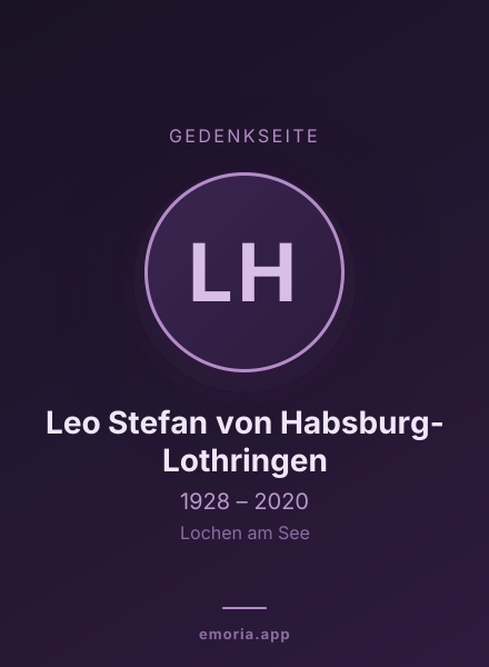 Gedenkportrait von Leo Stefan von Habsburg-Lothringen