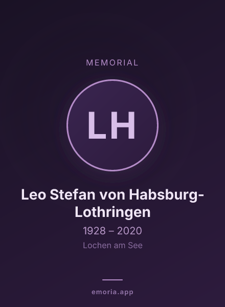 Memorial portrait of Leo Stefan von Habsburg-Lothringen