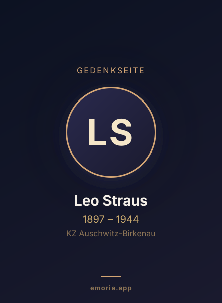 Gedenkportrait von Leo Straus