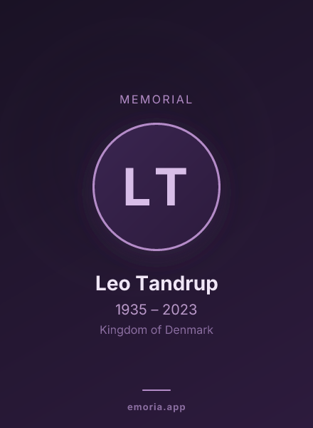 Memorial portrait of Leo Tandrup