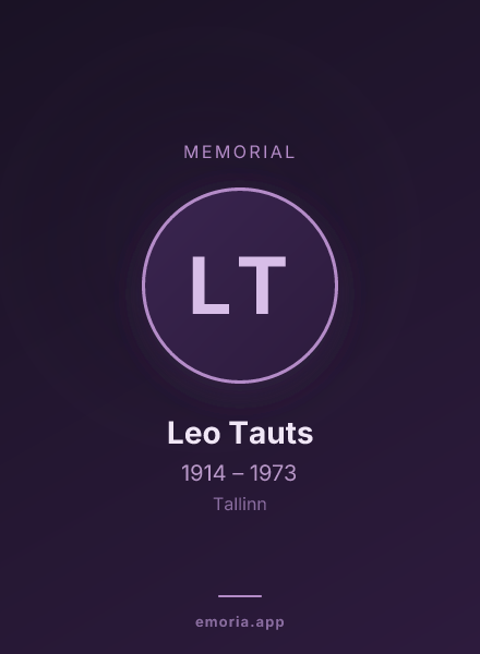Memorial portrait of Leo Tauts