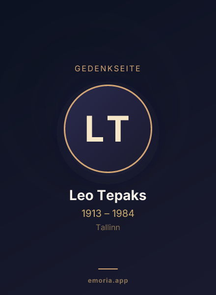 Gedenkportrait von Leo Tepaks