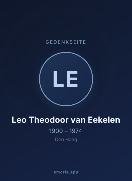 Gedenkportrait von Leo Theodoor van Eekelen
