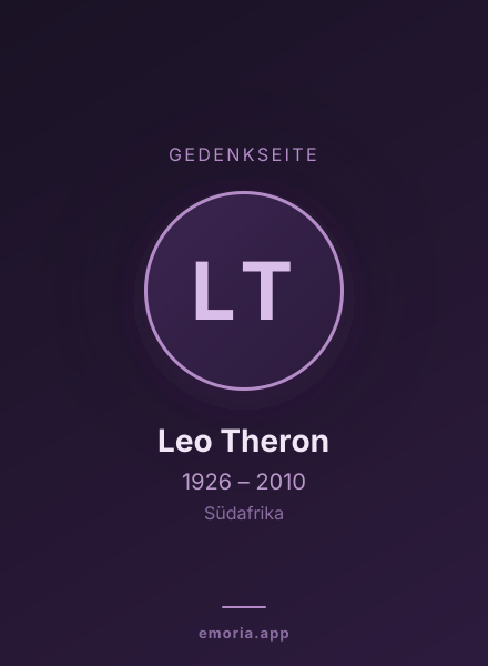 Gedenkportrait von Leo Theron