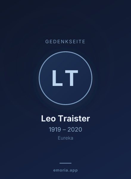 Gedenkportrait von Leo Traister
