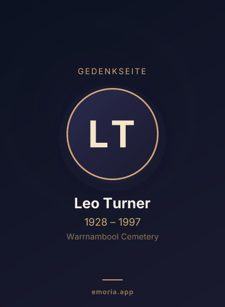 Gedenkportrait von Leo Turner