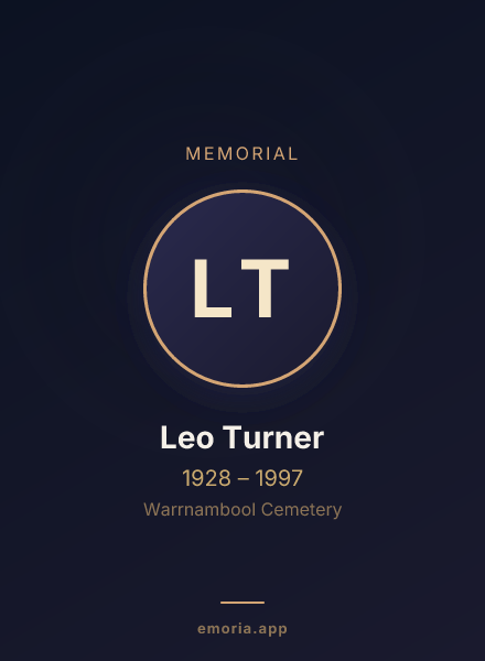 Memorial portrait of Leo Turner