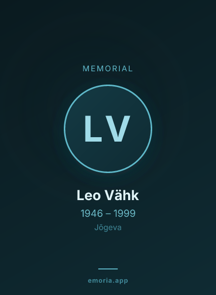 Memorial portrait of Leo Vähk