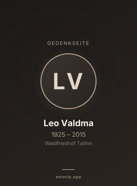 Gedenkportrait von Leo Valdma
