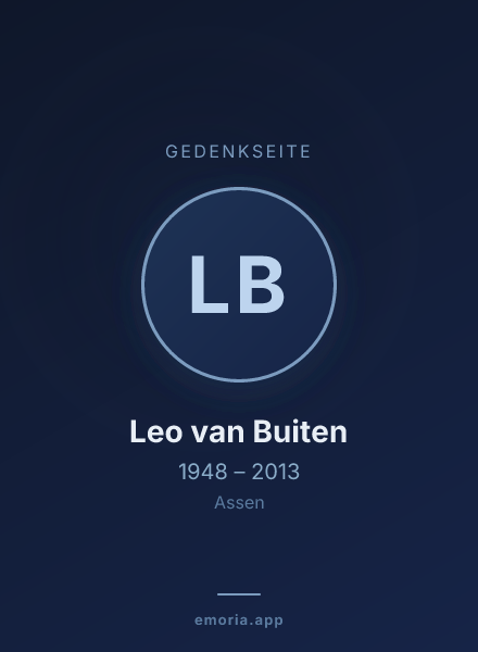 Gedenkportrait von Leo van Buiten