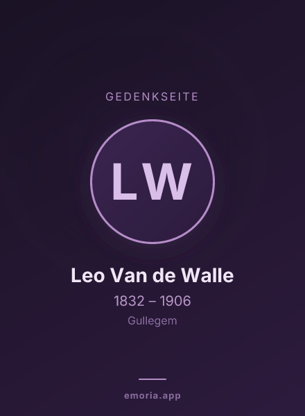 Gedenkportrait von Leo Van de Walle
