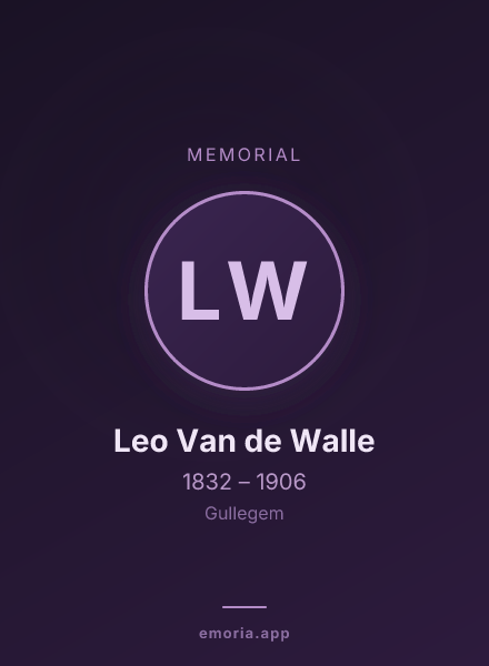Memorial portrait of Leo Van de Walle