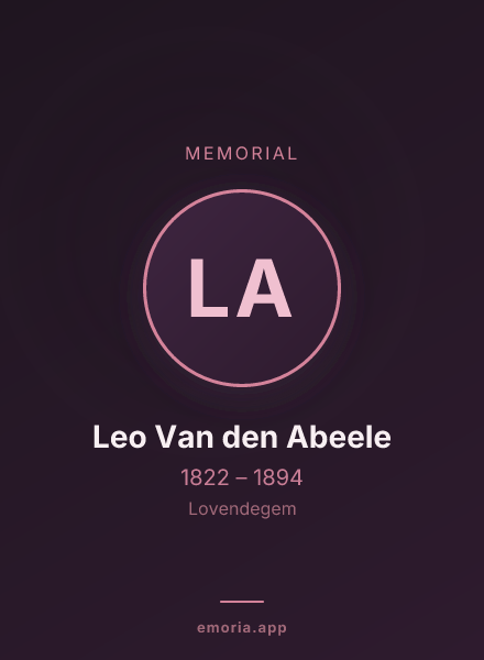 Memorial portrait of Leo Van den Abeele