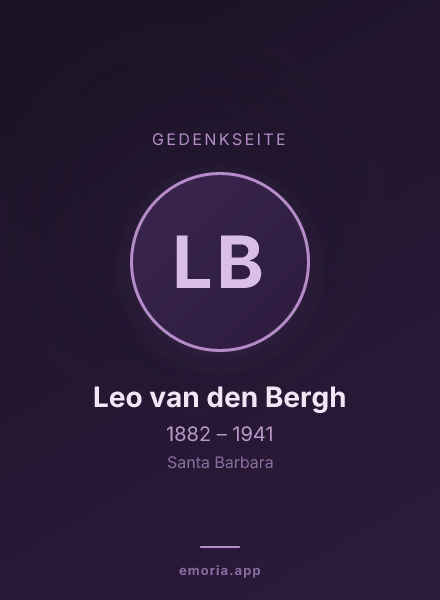 Gedenkportrait von Leo van den Bergh