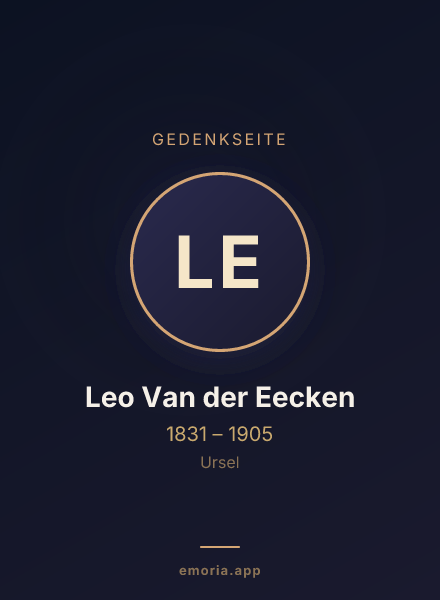 Gedenkportrait von Leo Van der Eecken
