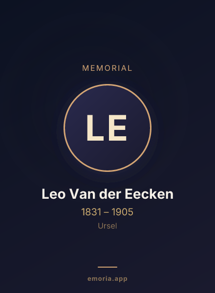 Memorial portrait of Leo Van der Eecken