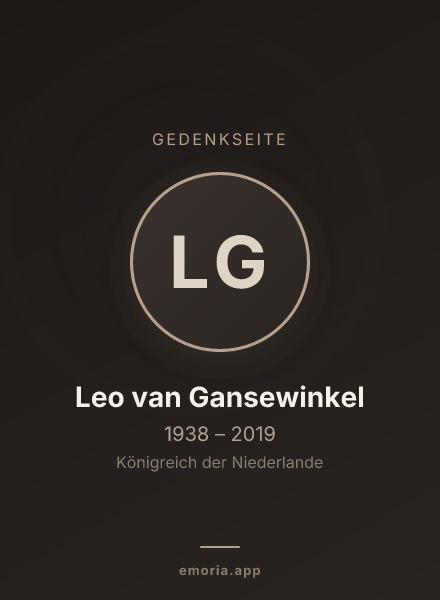 Gedenkportrait von Leo van Gansewinkel