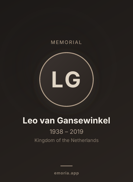 Memorial portrait of Leo van Gansewinkel