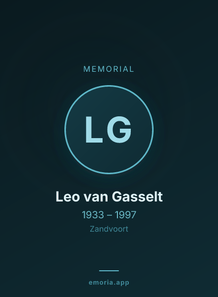 Memorial portrait of Leo van Gasselt