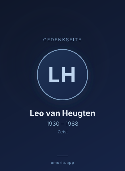 Gedenkportrait von Leo van Heugten