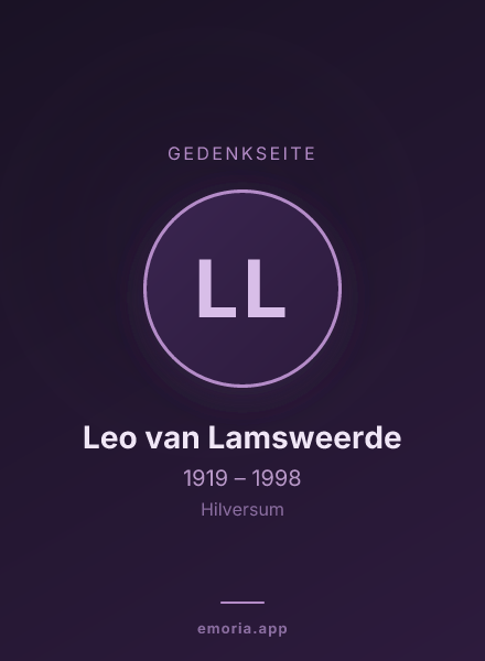 Gedenkportrait von Leo van Lamsweerde