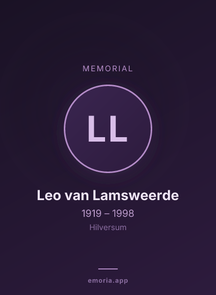 Memorial portrait of Leo van Lamsweerde