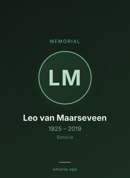 Memorial portrait of Leo van Maarseveen
