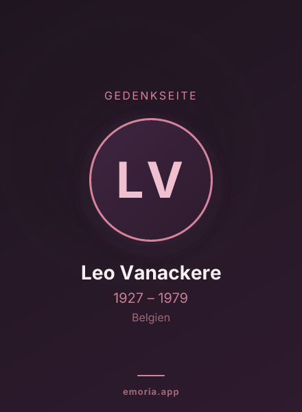 Gedenkportrait von Leo Vanackere