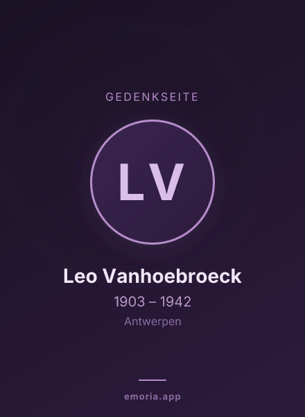 Gedenkportrait von Leo Vanhoebroeck