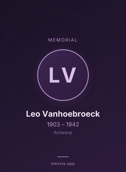 Memorial portrait of Leo Vanhoebroeck
