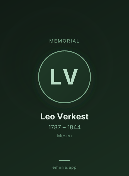 Memorial portrait of Leo Verkest