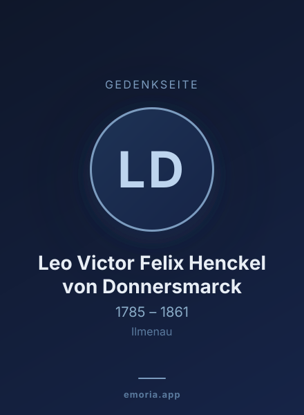 Gedenkportrait von Leo Victor Felix Henckel von Donnersmarck