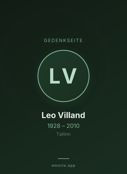 Gedenkportrait von Leo Villand