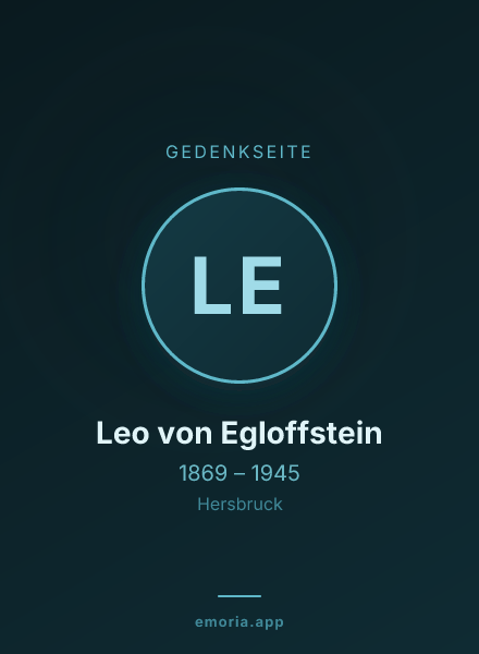 Gedenkportrait von Leo von Egloffstein