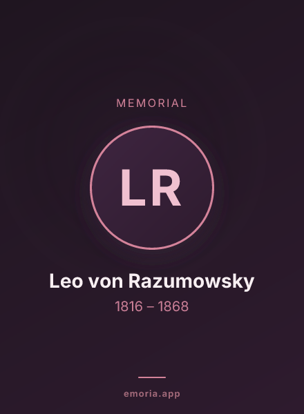 Memorial portrait of Leo von Razumowsky