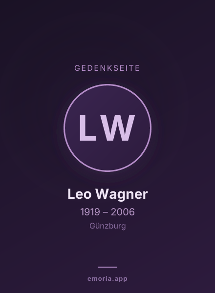 Gedenkportrait von Leo Wagner