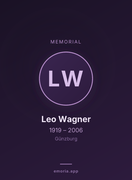 Memorial portrait of Leo Wagner
