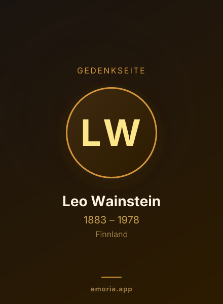 Gedenkportrait von Leo Wainstein