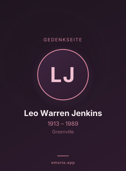 Gedenkportrait von Leo Warren Jenkins