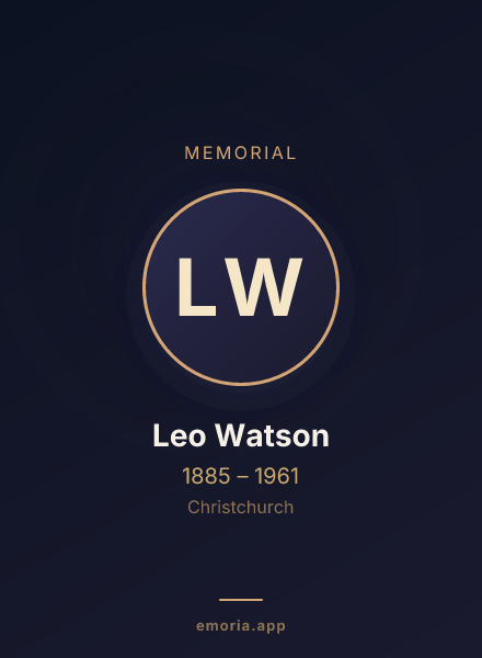 Memorial portrait of Leo Watson