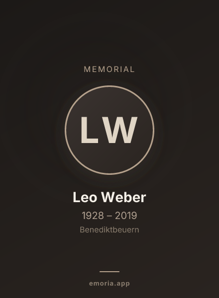 Memorial portrait of Leo Weber
