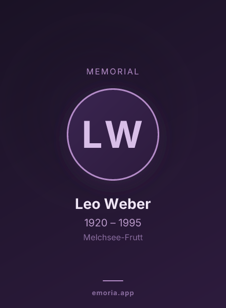 Memorial portrait of Leo Weber