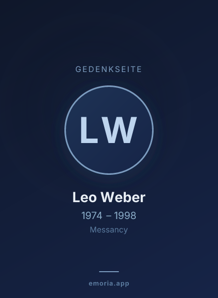 Gedenkportrait von Leo Weber