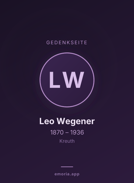 Gedenkportrait von Leo Wegener