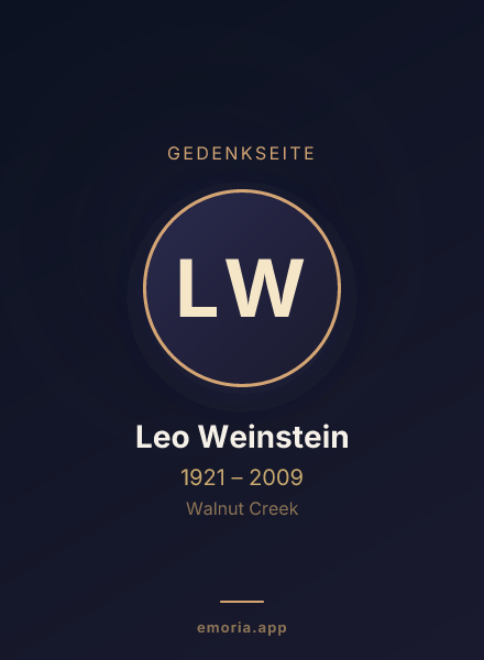 Gedenkportrait von Leo Weinstein