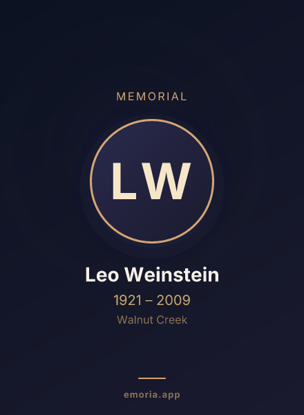 Memorial portrait of Leo Weinstein