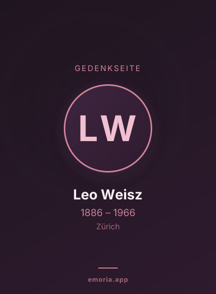 Gedenkportrait von Leo Weisz
