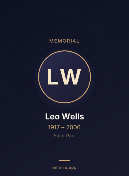 Memorial portrait of Leo Wells